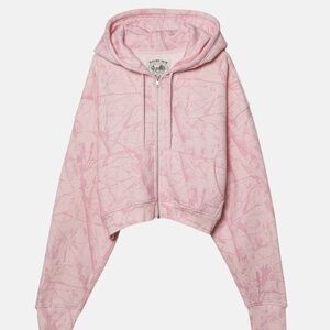 Bubblegum Camo Cropped Zip Hoodie